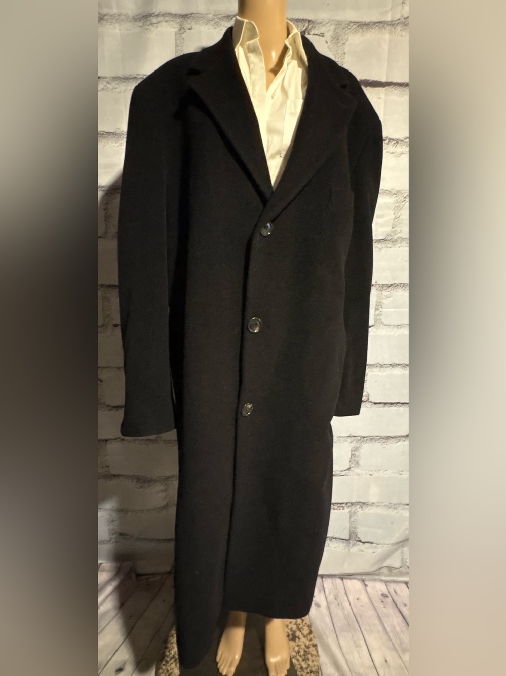 Men’s Black Ralph Lauren Cashmere Wool Overcoat Size XL